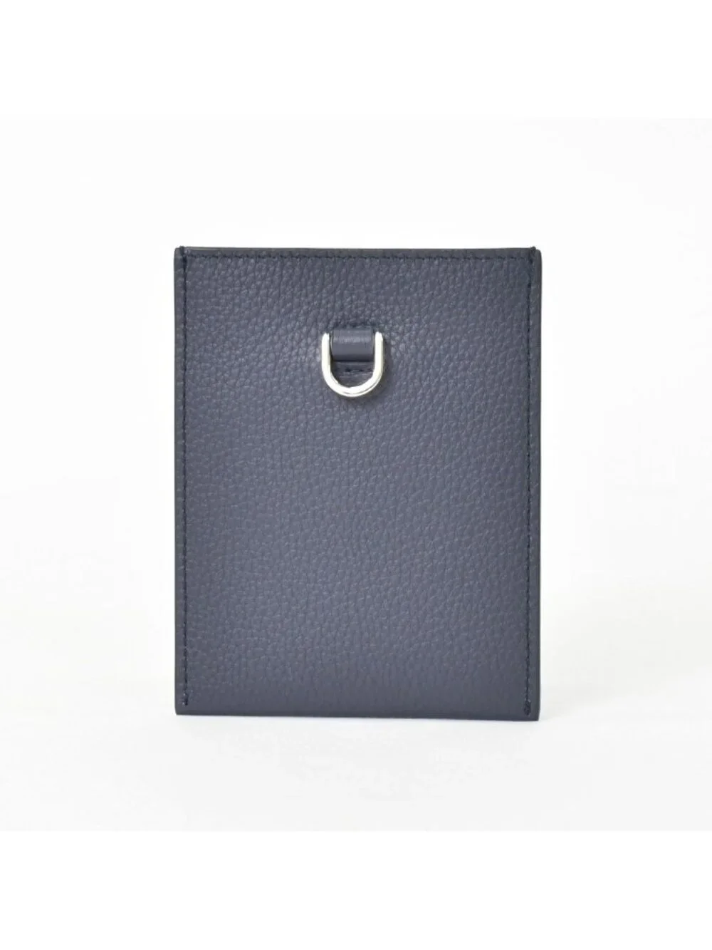 Dior Air Card Case Logo Strap Leather Navy Silver
